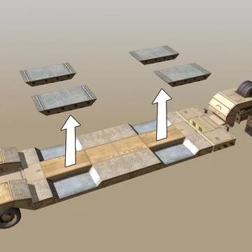 Military Truck-Low Loader ~ 3D Model #91438438 | Pond5