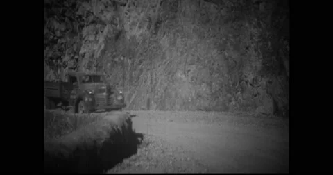 Military truck passing through Burma Road Stock Footage