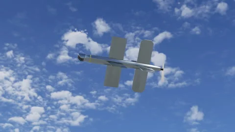 Military uav drone with remote control looking for the target to defeat Stock Footage 256208677