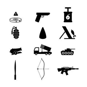 Military vector icons set,  vector illustrations Stock Illustration