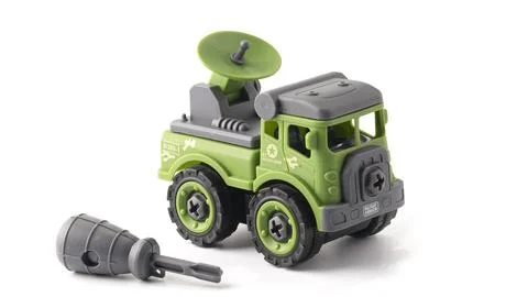 Military vehicle radar controller toy isolated on white background Foto stock