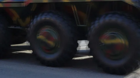 Military Vehicles Wheels Stock Footage 33366946