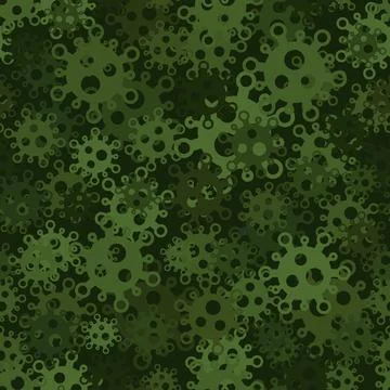 Military virus seamless pattern background. Pandemic concept camouflage Illustration