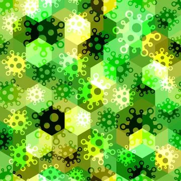 Military virus seamless pattern background. Pandemic concept camouflage Stockillustratie
