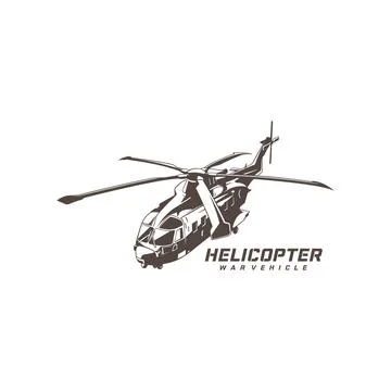 Military War Helicopter Vector Logo Illustration. This design conveys tacti.. Stock-Illustration