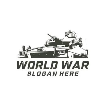 Military War Tank Vector Logo Illustration. heavy military armored tank fea.. 库存插图