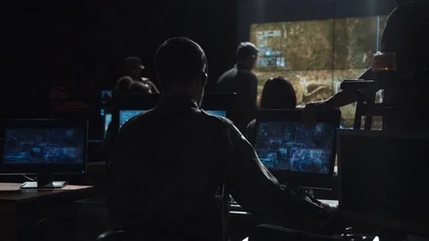 Military watching order execution to launch missile Video stock 82124851