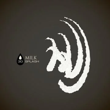 Milk 3D splash, isolated on black background Stock Illustration