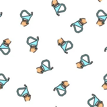 Milk add vector seamless pattern Stock Illustration