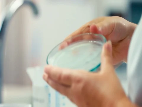 Milk analysis. Analysis of milk sample on laboratory equipment Stock Footage 73476934