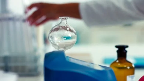 Milk analysis. Analysis of milk sample on laboratory equipment. Video stock 73477887