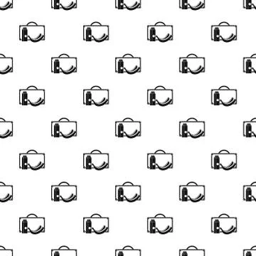Milk and banana lunch pattern seamless vector Stock Illustration