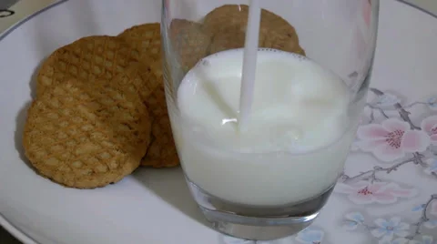Milk and Biscuits Stock Footage 37275771