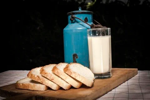 Milk and bread Foto stock