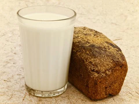 Milk And Bread Stock Photos