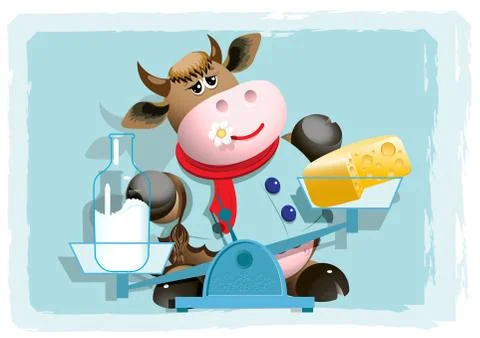 Milk and cheese Stock Illustration