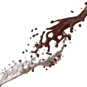 Milk and chocolate splashes Stock Illustration