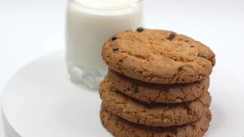 Milk and cookies Stock Footage 164278564