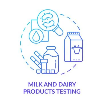 Milk and dairy products testing blue gradient concept icon Stock Illustration