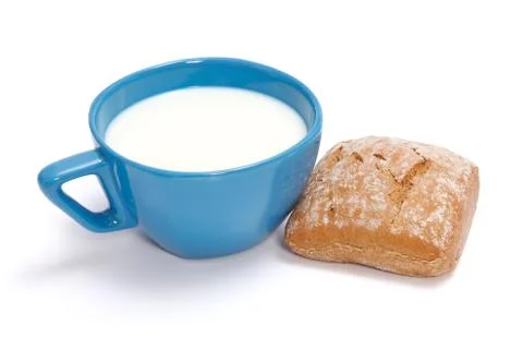 Milk and roll Stock Photos