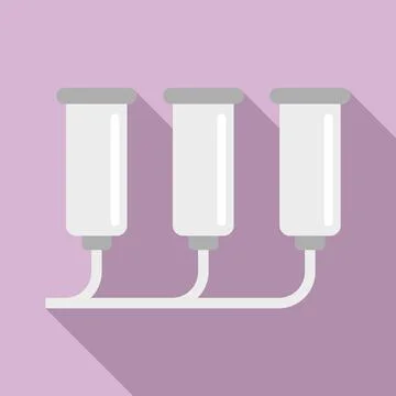 Milk assembly line icon, flat style Stock Illustration