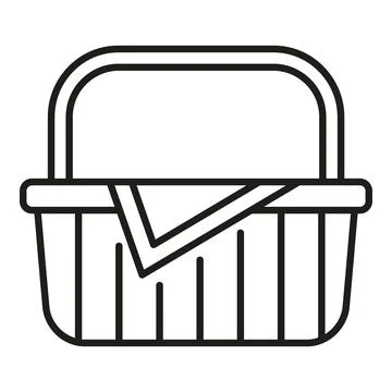 Milk basket icon outline vector. Picnic bag Stock Illustration