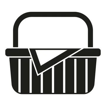 Milk basket icon simple vector. Picnic bag Illustration