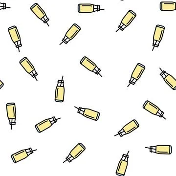 Milk beverage drink vector seamless pattern Stock Illustration