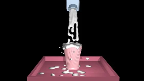 Milk on black background Stock Footage 76816878