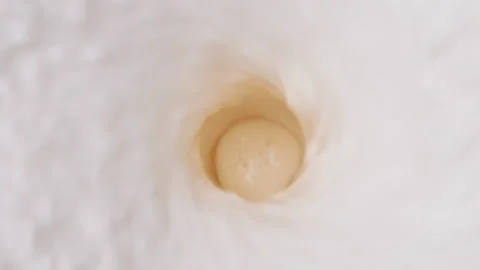 Milk blended in blender with splashes, top view. Healthy eating concept. Stock Footage 157408689