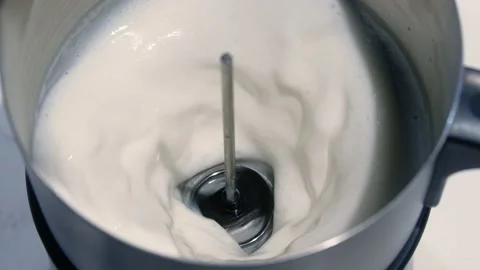 Milk in a blender close-up Stock Footage 237886650