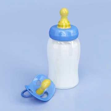 Milk bottle and pacifier イラスト素材