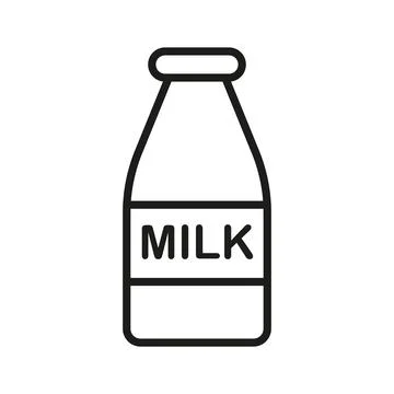 Milk bottle drink icon features a clean and minimalist design Stock Illustration
