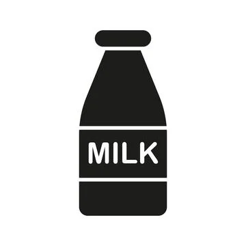 Milk bottle drink icon features a clean and minimalist design Stock Illustration