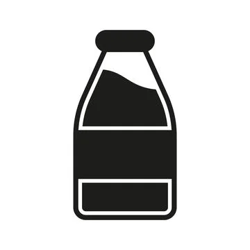 Milk bottle drink icon features a clean and minimalist design Stock Illustration