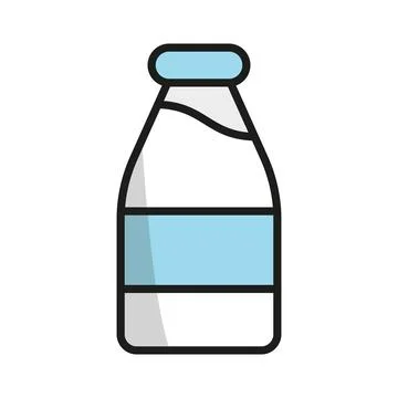 Milk bottle drink icon features a clean and minimalist design Stock Illustration