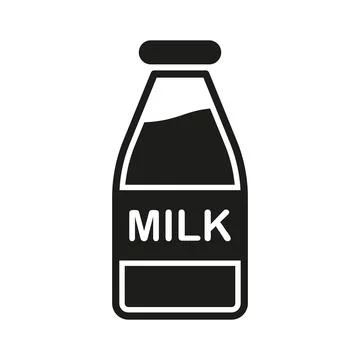 Milk bottle drink icon features a clean and minimalist design Stock Illustration