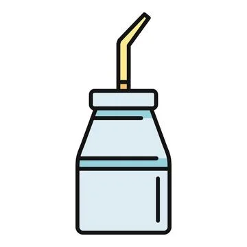 Milk bottle with drinking straw icon design Stock Illustration