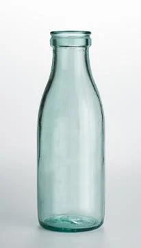 Milk bottle, empty. Isolated with clipping path Stock Photos