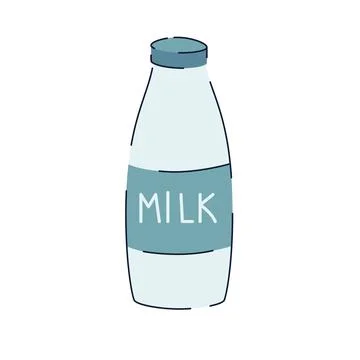 Milk bottle flat vector isolated Stock Illustration