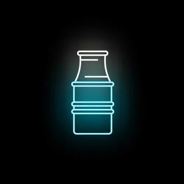 Milk bottle glowing neon light icon design Stock Illustration