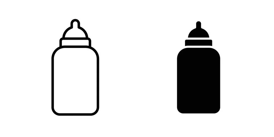 Milk bottle icon for design projects and web UI Stock Illustration