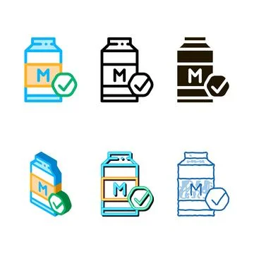 Milk bottle icon diversity vector outline イラスト素材