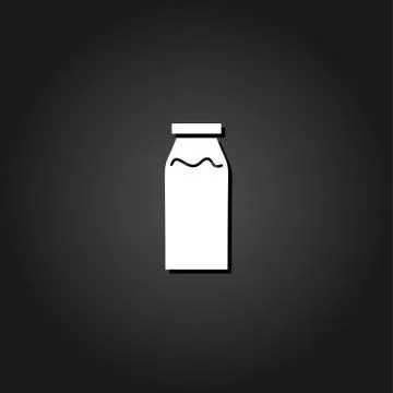 Milk bottle icon flat Stock Illustration