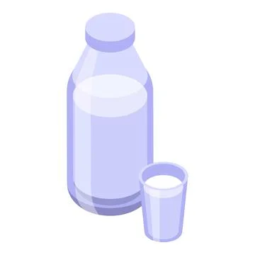 Milk bottle icon isometric vector. Hay bale Illustrazione stock