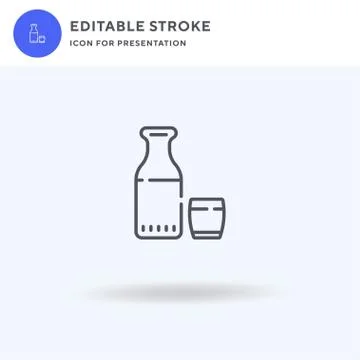 Milk Bottle icon vector, filled flat sign, solid pictogram isolated on white, Stock Illustration