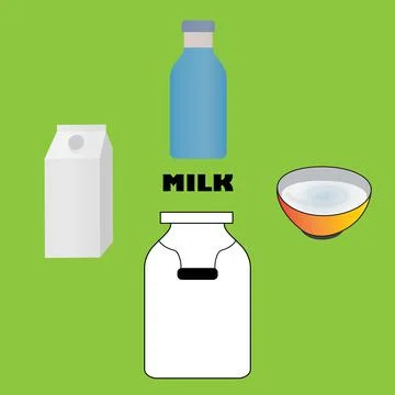Milk in a bottle Stock Illustration