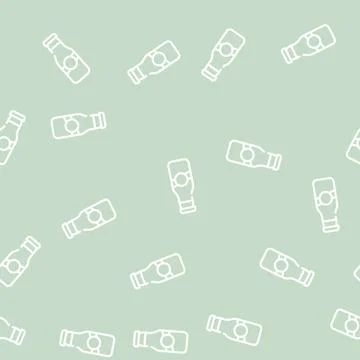 Milk bottle line vector seamless pattern flat Stock Illustration