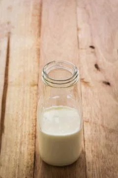 Milk in bottle Stock Photos