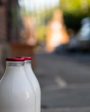 Milk Bottle Stock-Fotos